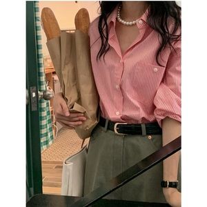 RED PIN STRIPE SHIRTS